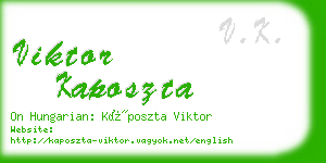 viktor kaposzta business card